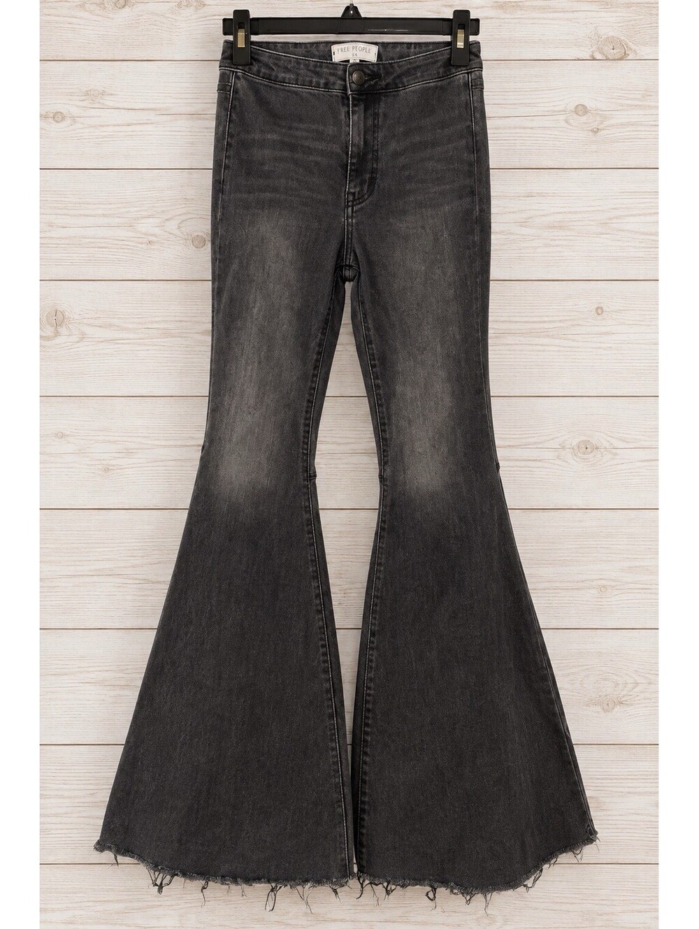 Free People Just Float On Jeans Womens 25 Black High Rise Flare Bell Bottom Boho